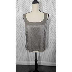 Akris Silk Blouse Women's 12 Tan Black Capsule Quiet Luxury Old Money Career